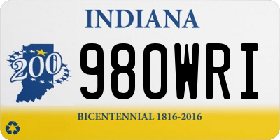 IN license plate 980WRI
