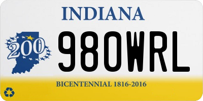 IN license plate 980WRL