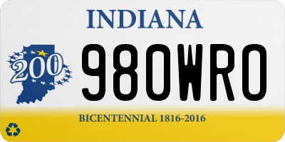 IN license plate 980WRO