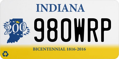 IN license plate 980WRP