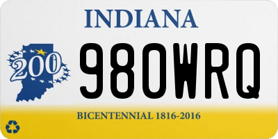 IN license plate 980WRQ