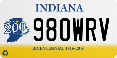 IN license plate 980WRV