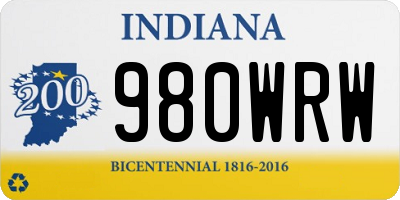 IN license plate 980WRW