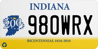 IN license plate 980WRX
