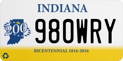 IN license plate 980WRY