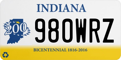 IN license plate 980WRZ