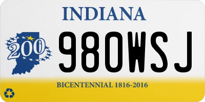 IN license plate 980WSJ
