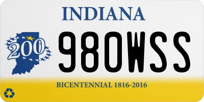 IN license plate 980WSS
