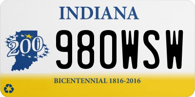 IN license plate 980WSW