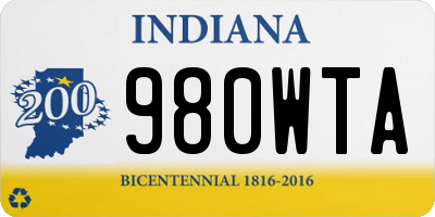IN license plate 980WTA
