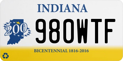 IN license plate 980WTF