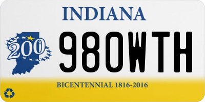 IN license plate 980WTH