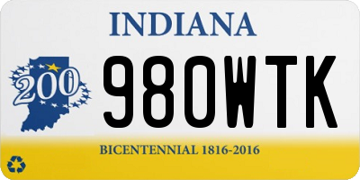 IN license plate 980WTK