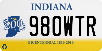 IN license plate 980WTR
