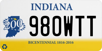 IN license plate 980WTT