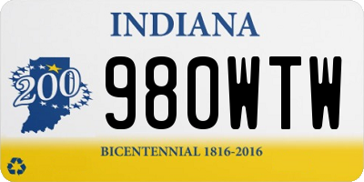 IN license plate 980WTW