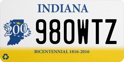 IN license plate 980WTZ