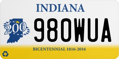 IN license plate 980WUA