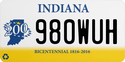 IN license plate 980WUH