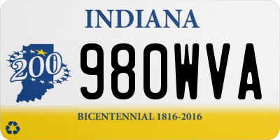 IN license plate 980WVA