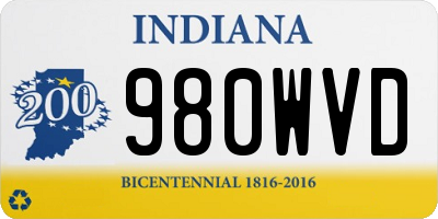 IN license plate 980WVD