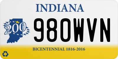 IN license plate 980WVN