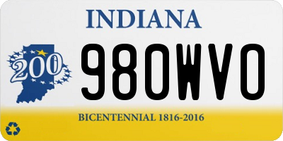 IN license plate 980WVO
