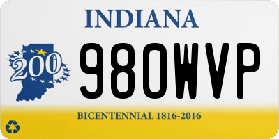 IN license plate 980WVP
