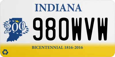 IN license plate 980WVW