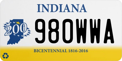 IN license plate 980WWA