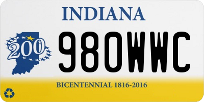 IN license plate 980WWC