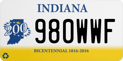 IN license plate 980WWF