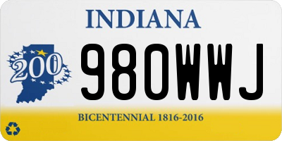 IN license plate 980WWJ