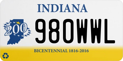 IN license plate 980WWL