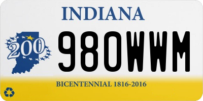 IN license plate 980WWM