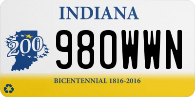 IN license plate 980WWN