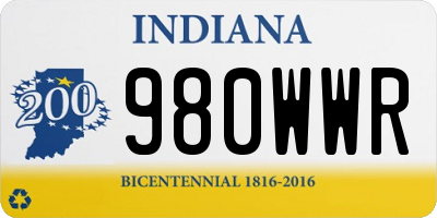 IN license plate 980WWR