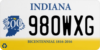 IN license plate 980WXG