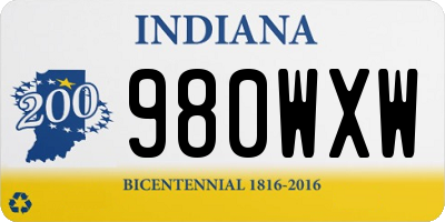 IN license plate 980WXW