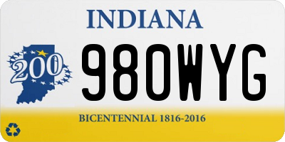 IN license plate 980WYG