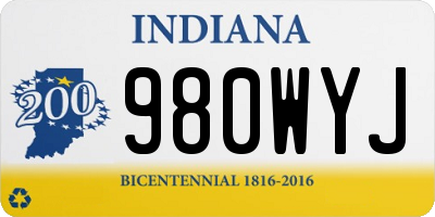 IN license plate 980WYJ