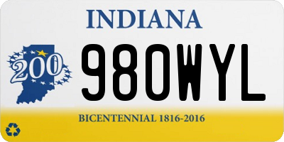 IN license plate 980WYL