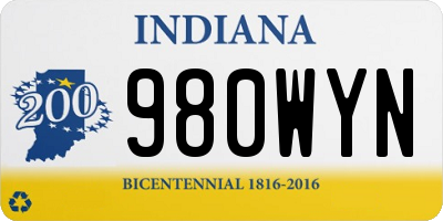 IN license plate 980WYN