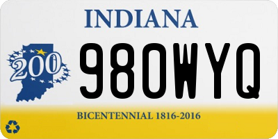 IN license plate 980WYQ