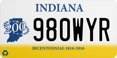 IN license plate 980WYR