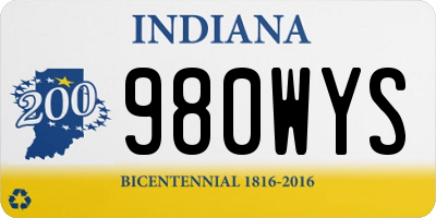 IN license plate 980WYS