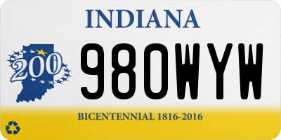 IN license plate 980WYW