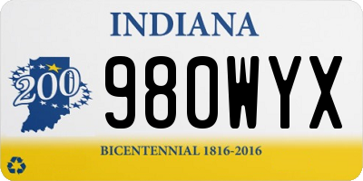 IN license plate 980WYX