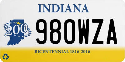 IN license plate 980WZA