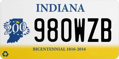 IN license plate 980WZB
